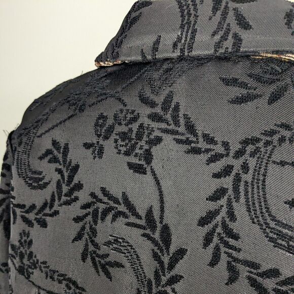 Vintage Tapestry Jacket Blazer XL Reversible Boho Whimsigoth Patchwork Black 90s - Picture 5 of 9